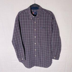 Chaps Purple Black White Plaid Long Sleeve Casual Button Up Shirt M